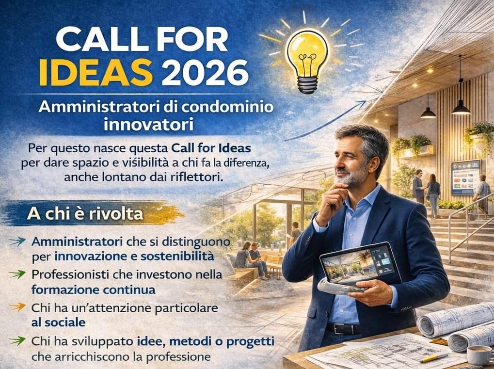 Locandina ufficiale Call for Ideas 2026 - Amministratori di condominio innovatori